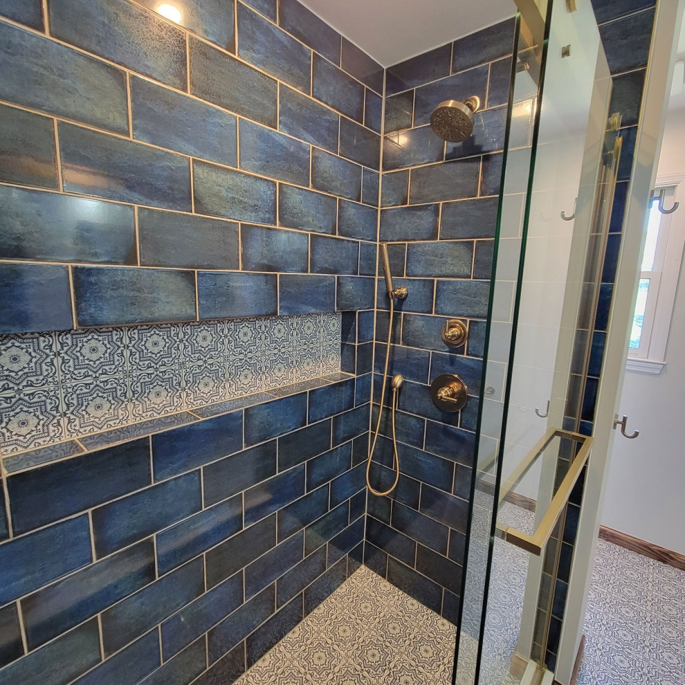 Bold and Blue Master Bathroom