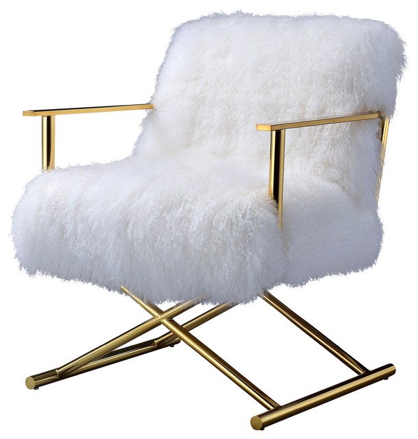 Sherpa Fur Director's Chair Contemporary Armchairs And Accent