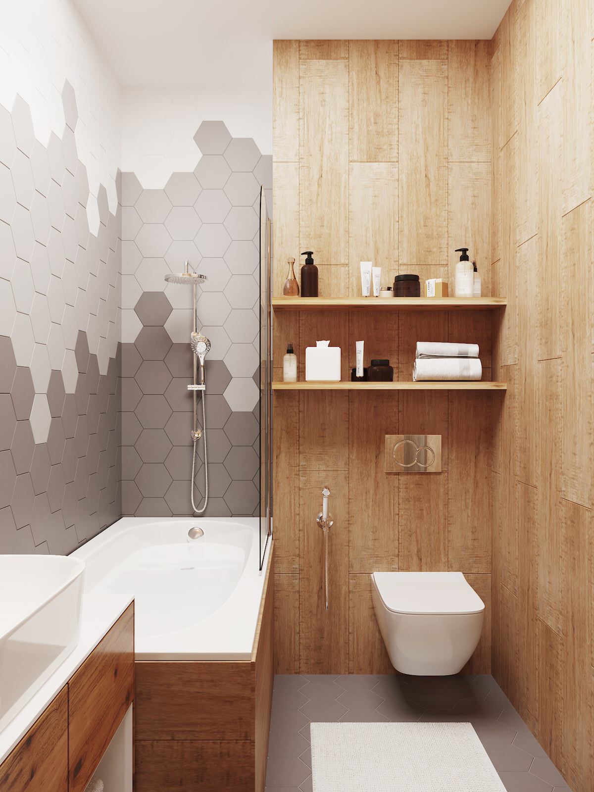 Интерьер квартиры в оранжево-сером