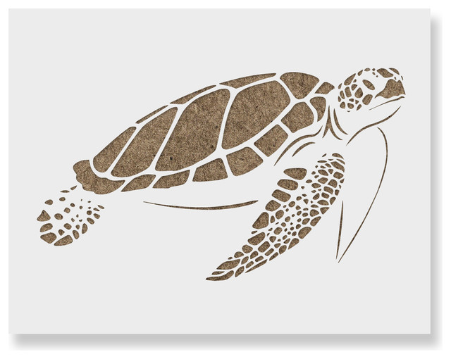 Sea Turtle Stencil On Reusable Mylar For Crafts Beach Style Wall Sea Turtle Stencil On Reusable Mylar For Crafts