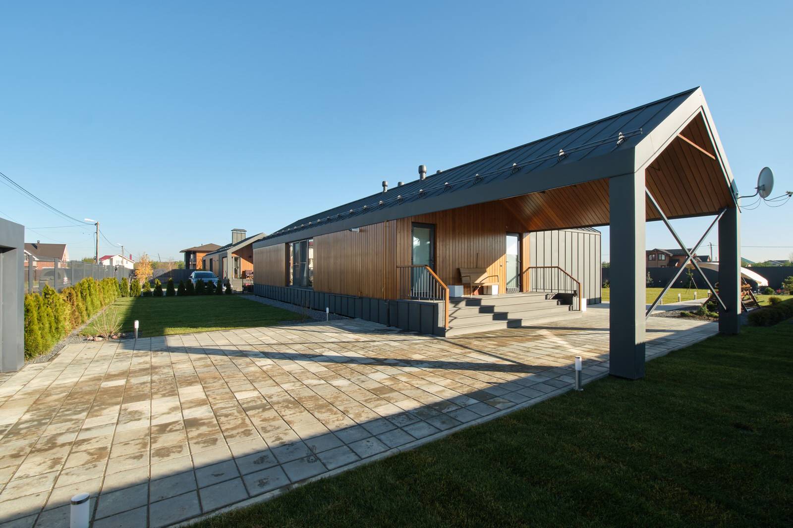 Загородный одноэтажный жилой дом