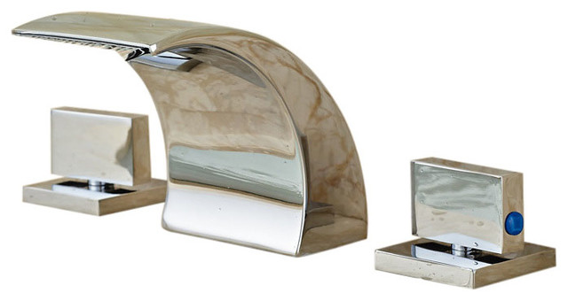 Naples Dual Handle Waterfall Chrome Brass Bathroom Faucet