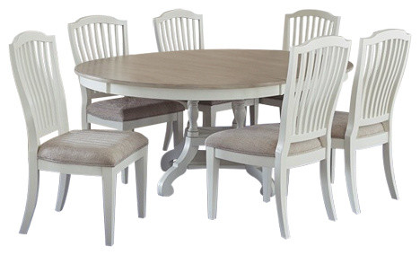 Hilale Rockport 7 Piece Round Dining Table With Side Chairs Hilale Rockport 7 Piece Round Dining