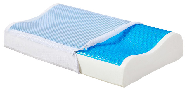 Contoured Cooling Gel Memory Foam Bed Pillow Washable