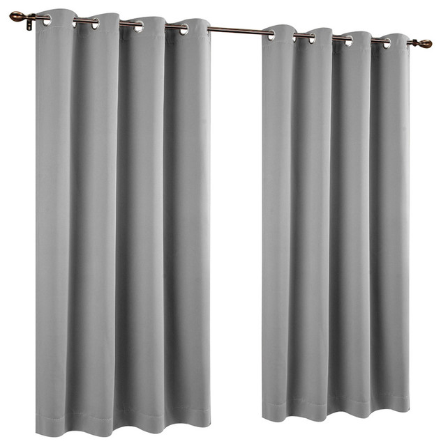54 X63 Set Of 2 Blackout Curtain Panels Grommets Contemporary