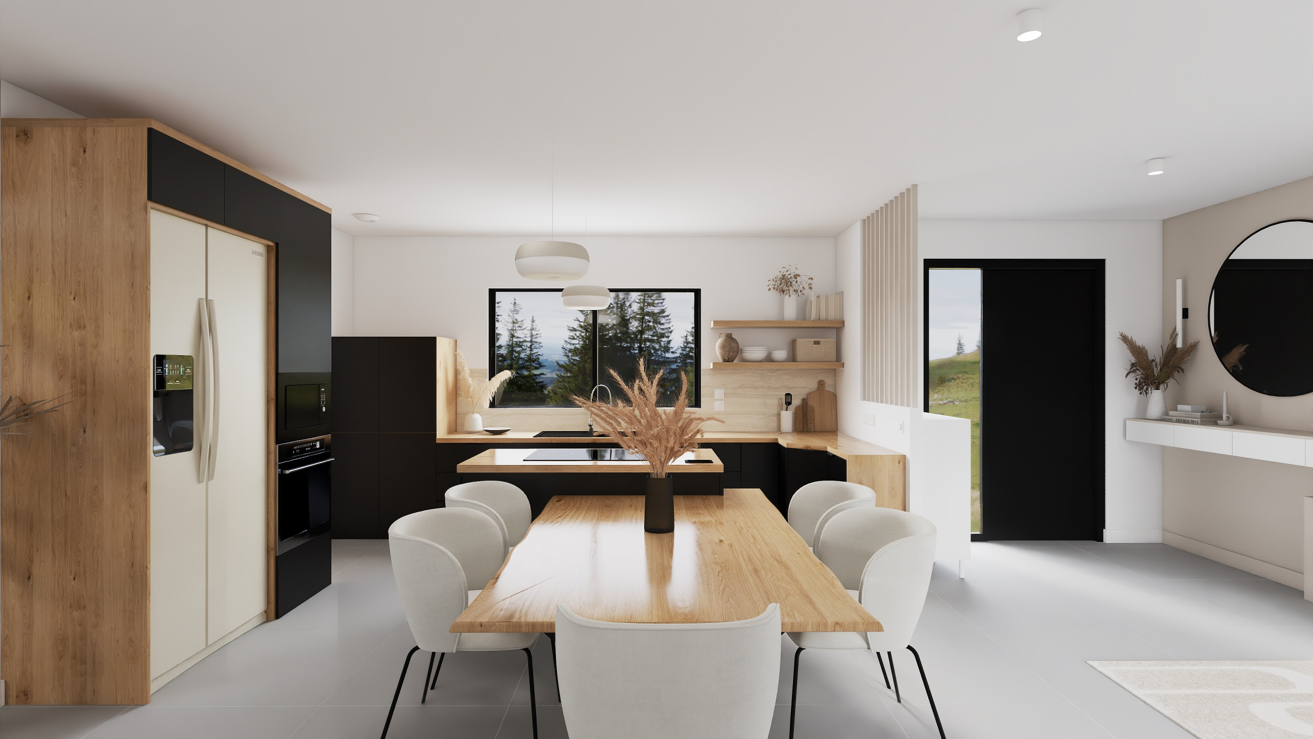 Projet Méréville - entrée et cuisine