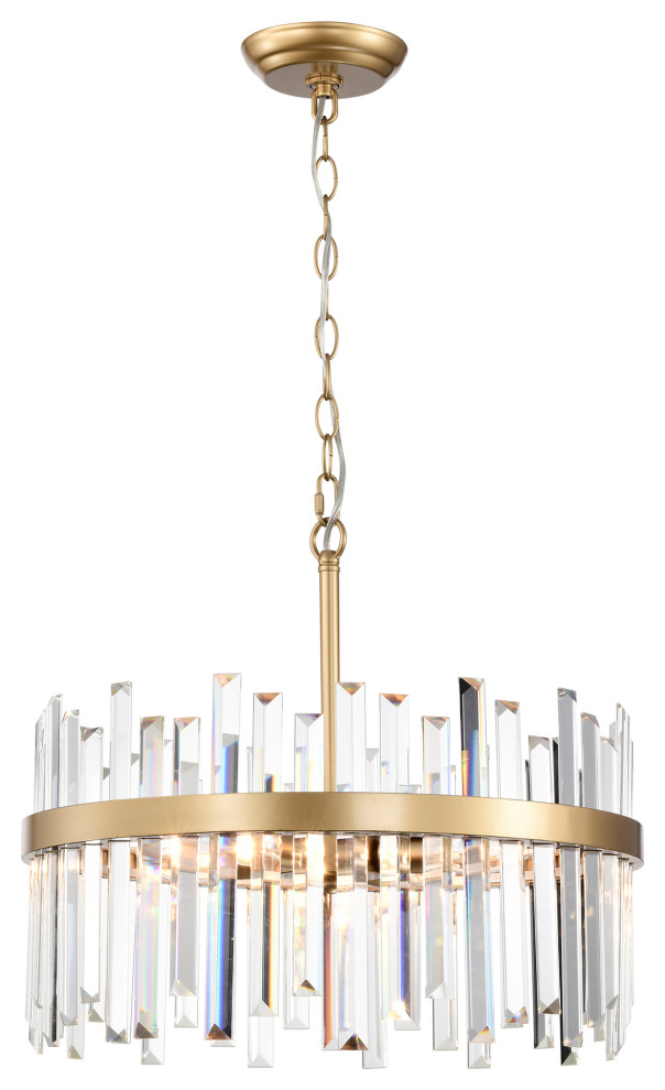 Eva 5light Drum Crystal Glass Chandelier in Glossy Bronze Finish Contemporary Chandeliers