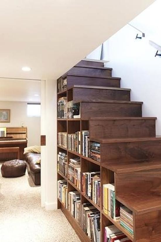 This is an example of a traditional wood straight staircase in Other with wood risers.