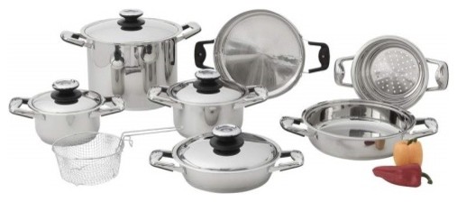 Chef&apos;s Secret® 13pc Stainless Steel Cookware Set