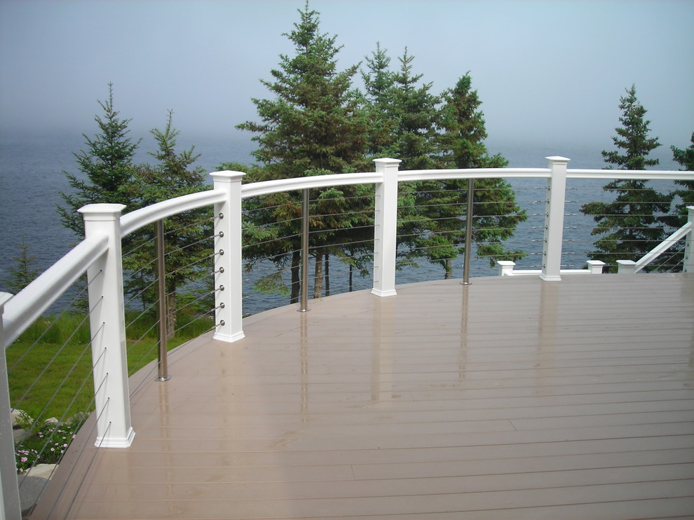 Deck - huge modern backyard balcony deck idea with no cover