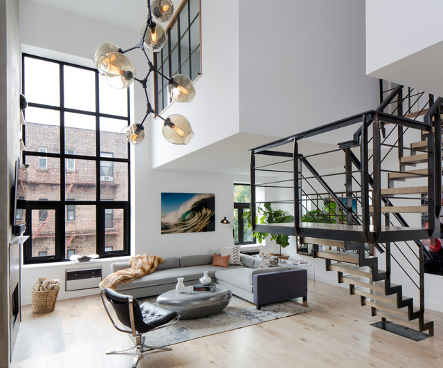Soho Duplex Renovation industrial-wohnbereich