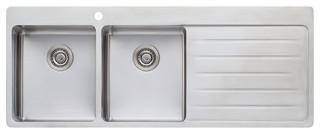Oliveri Sonetto - Double bowl topmount sink with drainer, LH Bowl - SN1071