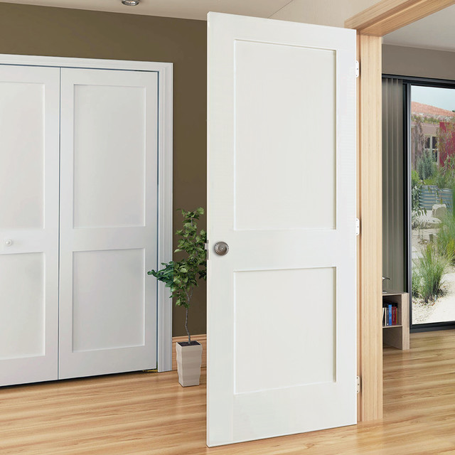 Shaker Door White 2 Panel Traditional Family Room