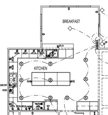 Kitchen lighting - electrical plan