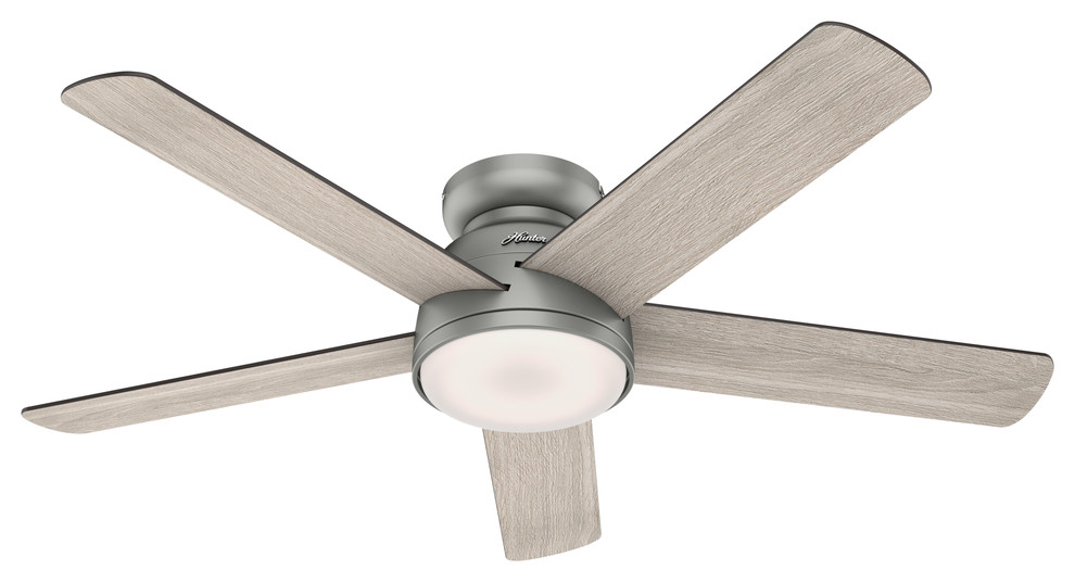 Hunter Fan Company 54 Romulus Ceiling With Led Light Remote Matte Silver