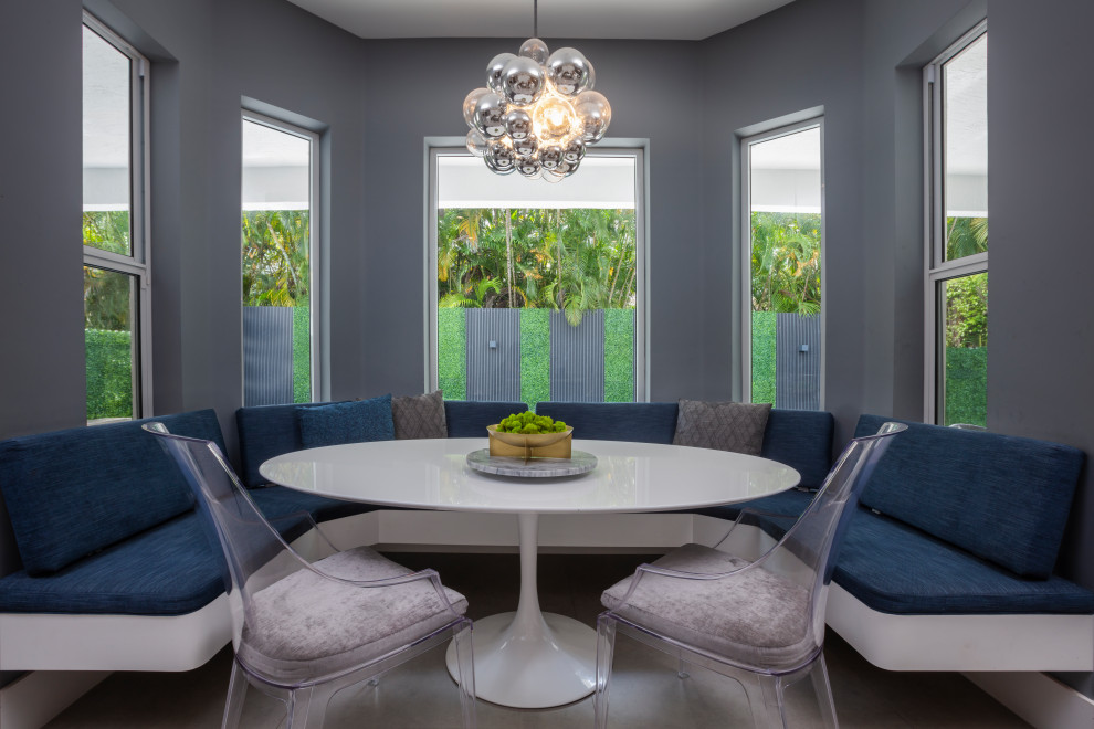 Inspiration for a transitional dining room remodel in Miami
