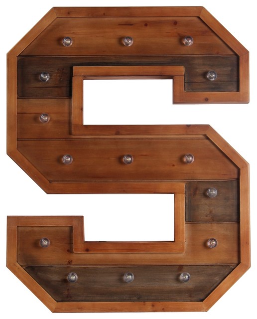 Privilege International Wooden Led Letter Rustic Wall Letters Privilege International Wooden Led Letter S
