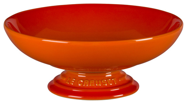 Footed Serving Bowl 14oz Traditional And Salad Bowls Le Creuset Stoneware Footed Serving Bowl Flame