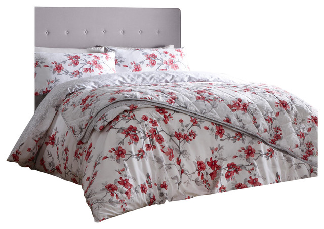 Suki Easy Care Duvet Cover Set, Red, Single