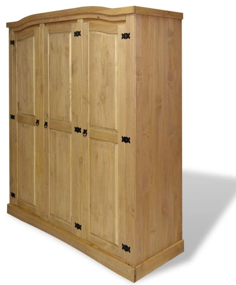 vidaXL Wardrobe Mexican Pine Corona Range w/ 3 Doors Closet