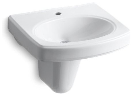 Kohler Pinoir Wall Mount Bathroom Sink, Kohler Archer R Drop In Bathroom Sink With Single Faucet Hole