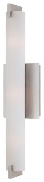 Zuma Brushed Nickel Three Light Wall Sconce with Opal White Shade