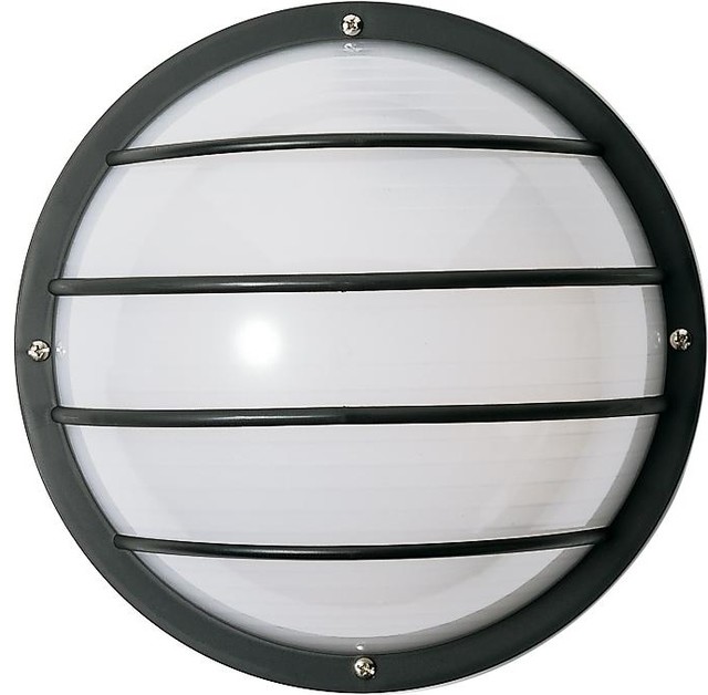 1 Light Poly Round Cage Wall in Black