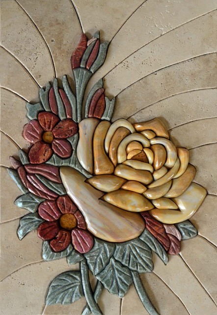 24 x 18 Art Basket Flowers Mural Ceramic Backsplash Bath Tile #265 