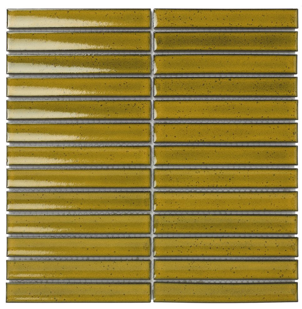 Glazed Porcelain Mosaic Tile Sheet Sevilla KitKat Fingers 6"x1" Glossy