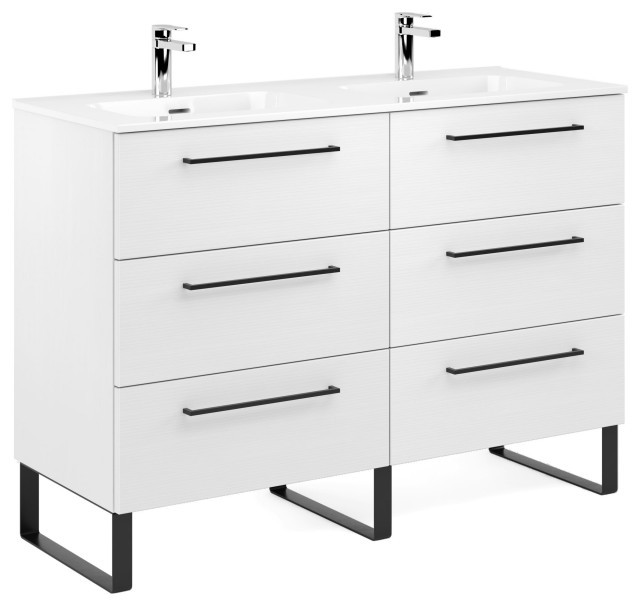 Denver Bathroom Vanity With Sink, 48" Transitional Bathroom Vanities And Sink Consoles by