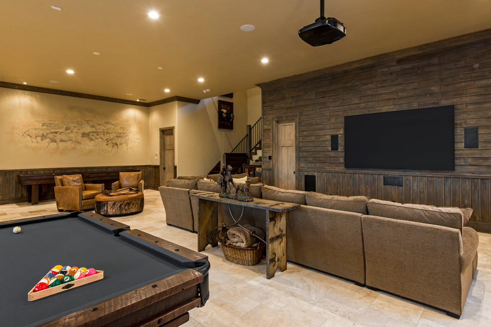 This is an example of a country basement in Austin.