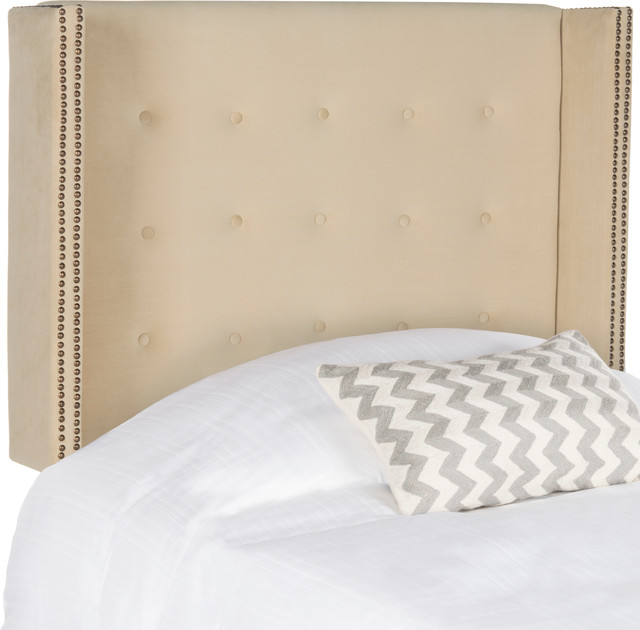 Safavieh Keegan Buckwheat Velvet Tufted Winged Headboard, Twin