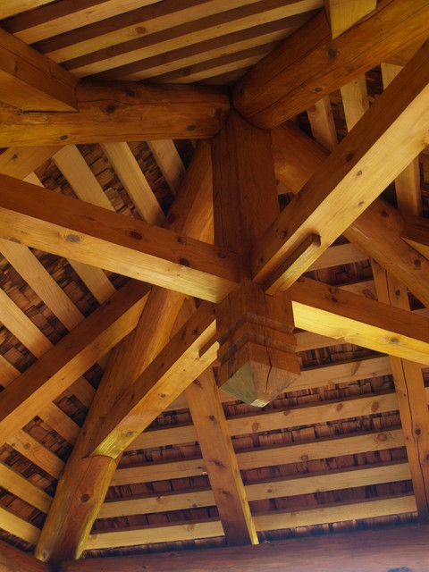 Timber Frame Ceiling Traditional Garden Shed And Building