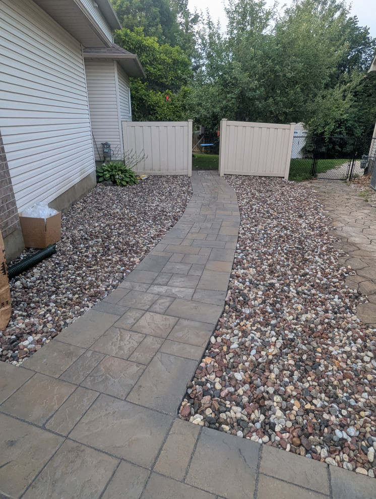Interlock and River Rock Pathway