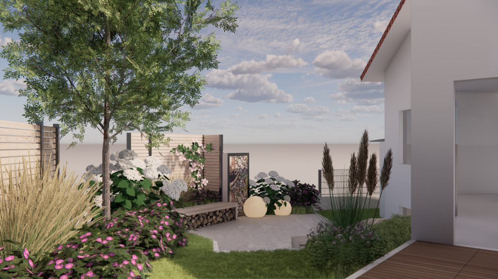 Klare Linien mit üppiger Blütenpracht