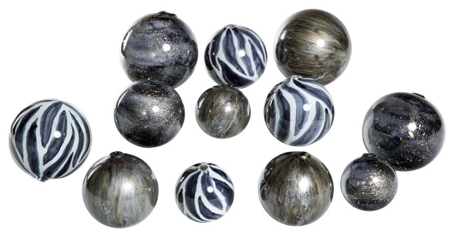 Glass Spheres Zebra Concord Emperor S Stone Set Of 12