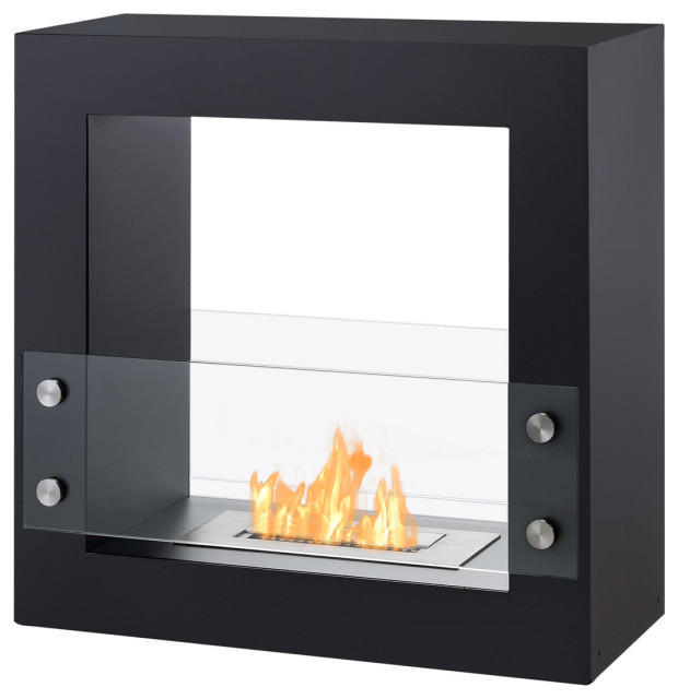 Freestanding Ventless Bio Ethanol Fireplace - Tectum Mini Black | Ignis ...