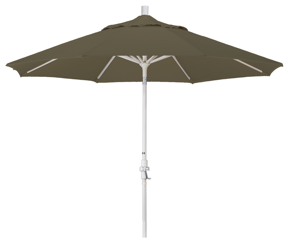 9 Foot Sunbrella Aluminum Crank Lift Collar Tilt Market Umbrella, Sand Pole