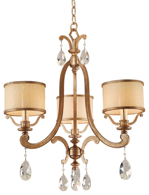 Corbett Lighting Roma Three-Light Antique Roman Silver Chandelier