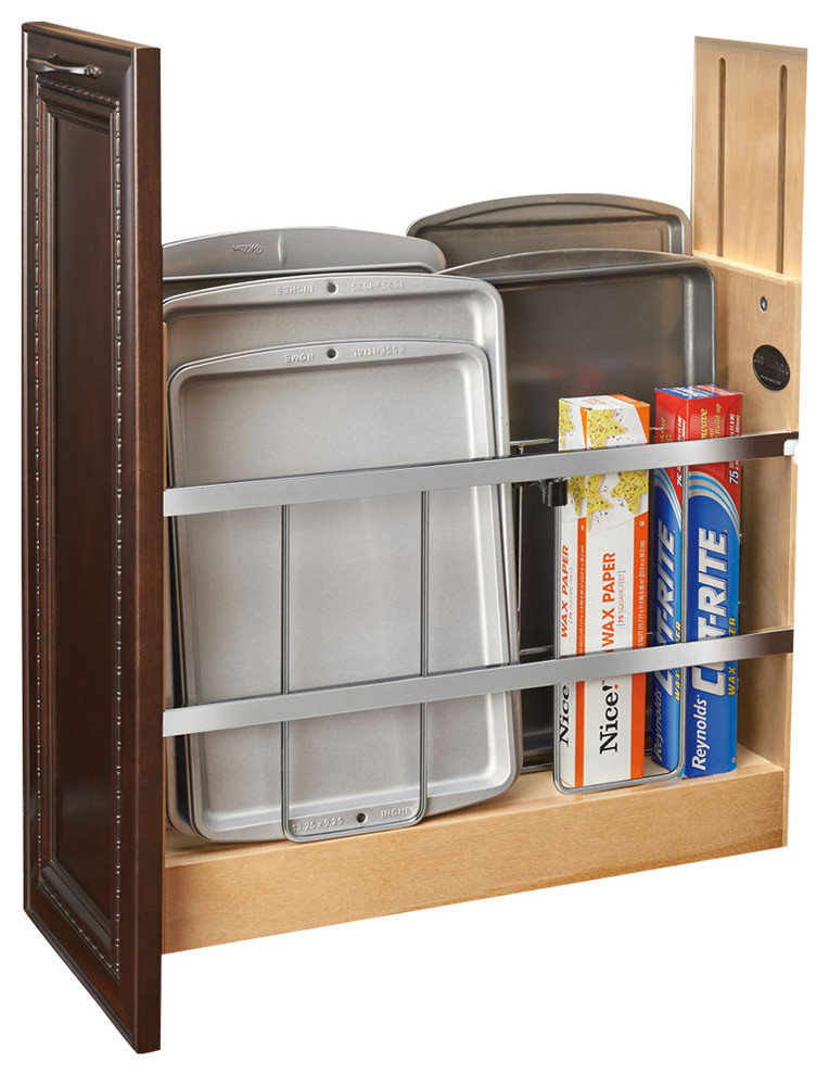 PullOut Wood Foil Wrap/Tray Divider Organizer, BallBearing