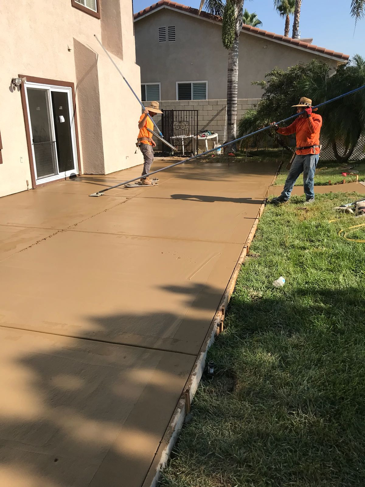 Back yard Stemp concrete