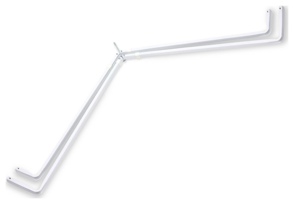 Lockseam Corner Double Curtain Rod 2848", White Contemporary