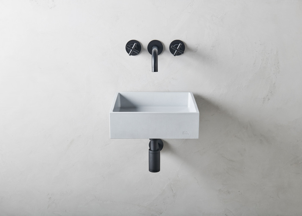 Example of a trendy bathroom design in Toronto with a wall-mount sink