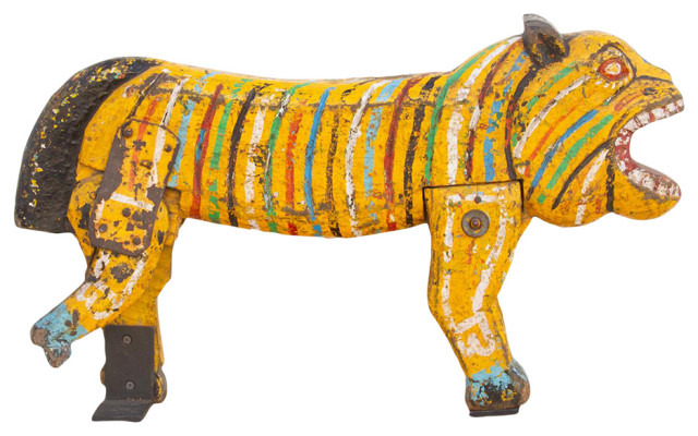 Bengal Tiger Wooden Carousel Figure