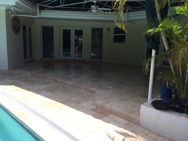Stone Floor rustic-deck