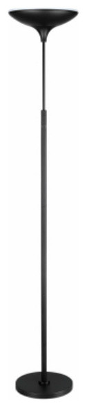 Globe® 12784 Dimmable LED Torchiere Floor Lamp, Satin Black, 43W, 71"