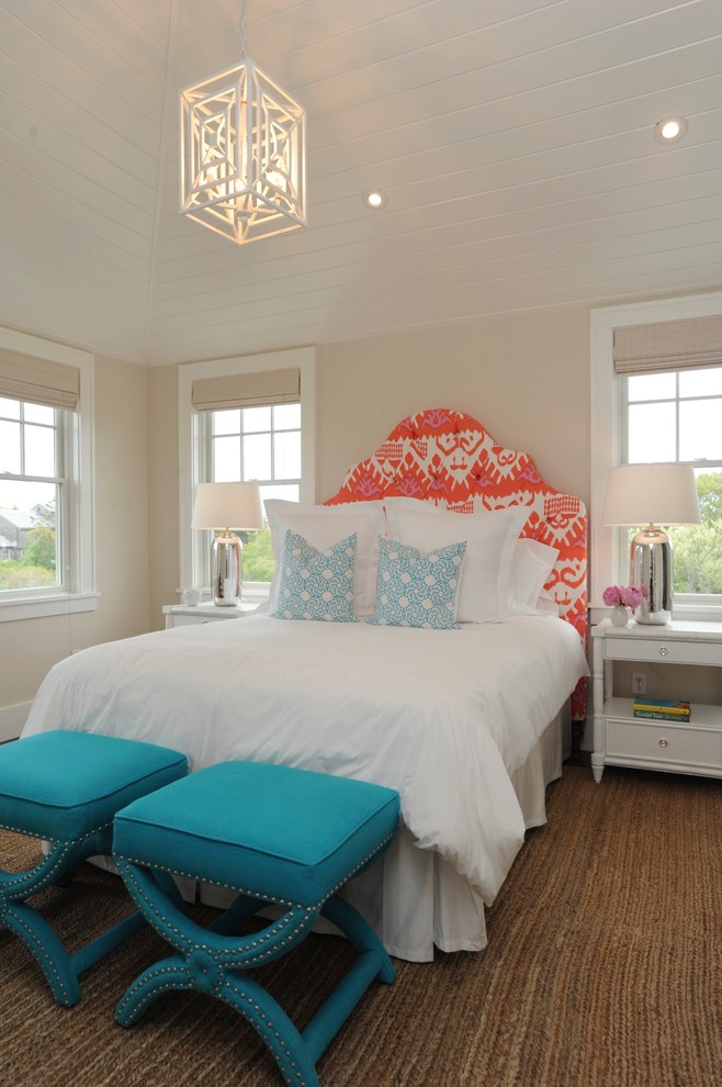 Photo of a beach style bedroom in Boston.