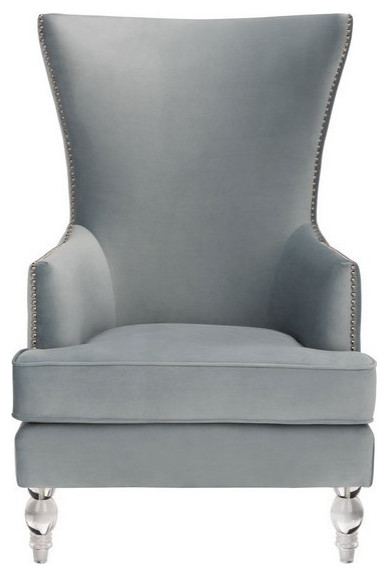 Maxine Modern Wingback Chair Light Silver