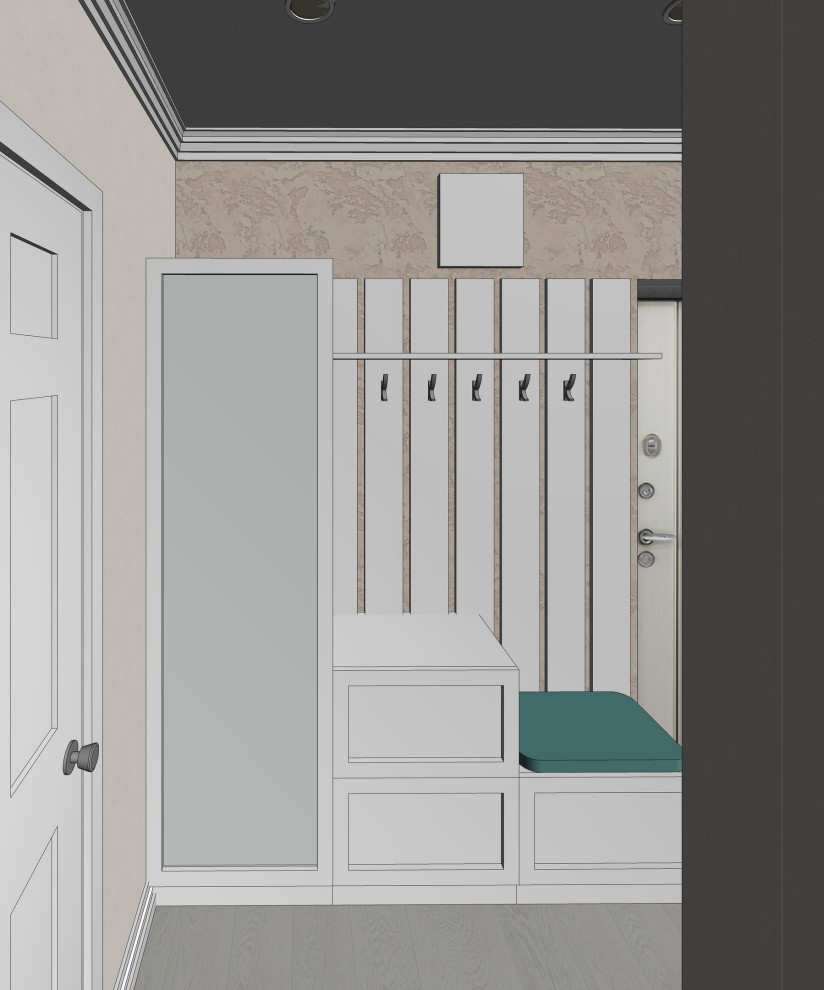 Эскизная визуализация проекта квартиры для молодой пары