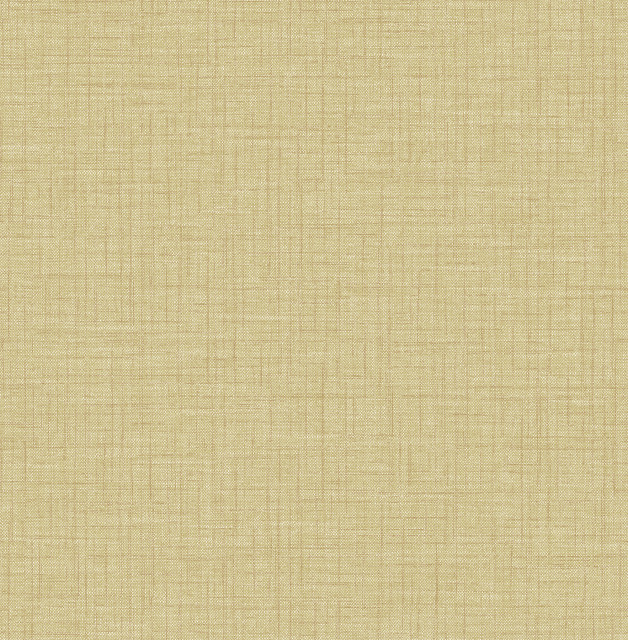 Jocelyn Yellow Faux Linen Wallpaper, Sample Contemporary Wallpaper